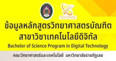 ข้อมูลหลักสูตรวิทยาศาสตรบัณฑิต สาขาวิชาเทคโนโลยีดิจิทัล Bachelor of Science Program in Digital Technology